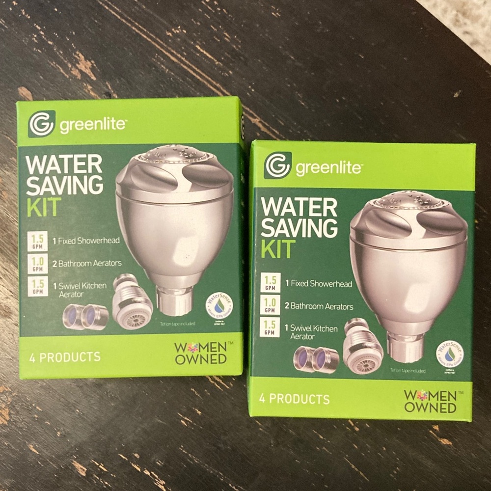 2-Pack, New fixed Showerhead, Water Saving Kit - Silver